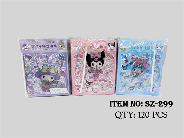 SZ-299  LỐC 10 TÚI QUẠT SANRIO + MIẾNG DÁN STICKER ĐỦ MẪU