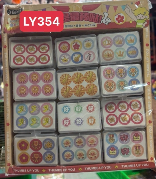 LY354 LỐC DÁN STICKER ĐỦ MẪU 36 CÁI