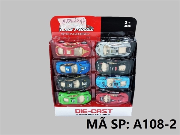 A108-2  VỈ HỘP XE HƠI SẮT TRỚN 8C MÀU   A108-1, A108-2, A108-3