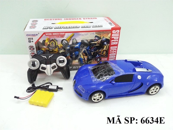 6634E HỘP XE HƠI BUGATTI ĐK CÓ SẠC BIẾN HÌNH ROBO, CẢM ỨNG