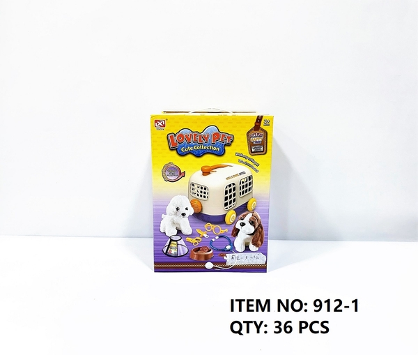 912-1  HỘP LỒNG THÚ CƯNG + 1C THÚ + KHÂY ĂN + DỤNG CỤ BÁC SĨ   Lovely Pet   912-