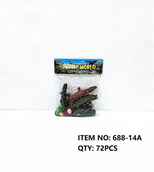 688-14A  TÚI CHÍT THÚ CÁ SẤU 4C (2C LỚN, 2C NHỎ) + 4C TRỨNG, CÂY (PVC)   688-13A - 688-18A
