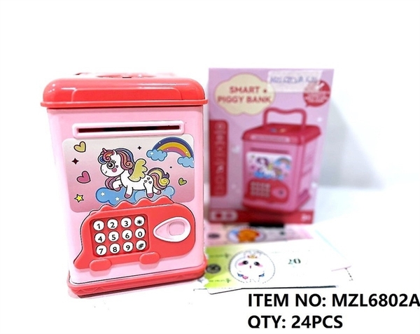 MZL6802A  HỘP MÁY RÚT TIỀN ATM PIN VÂN TAY (NGỰA PONY, KHỦNG LONG)