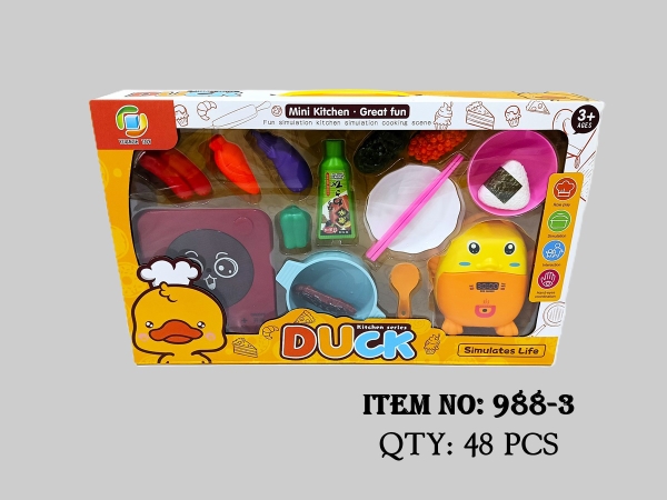 988-3  HỘP BẾP ĐIỆN TỪ, NỒI CƠM VỊT, NỒI, MÙ TẠC, CÀ RỐT, CƠM NẮM