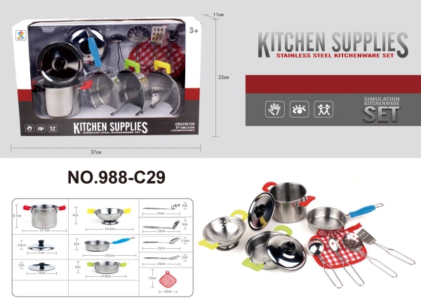 988-C29  HỘP BẾP INOX, NỒI, CHẢO