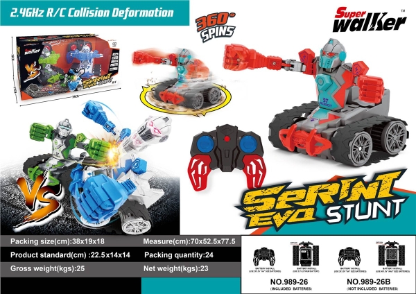 989-26  HỘP XE ĐỊA HÌNH ROBO ĐIỀU KHIỂN 7 ĐỘNG TÁC, CÓ SẠC 2C