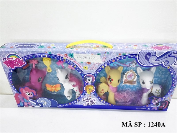 1240A  HỘP NGỰA PONY 4C + LƯỢC + KẸP BƯỚM