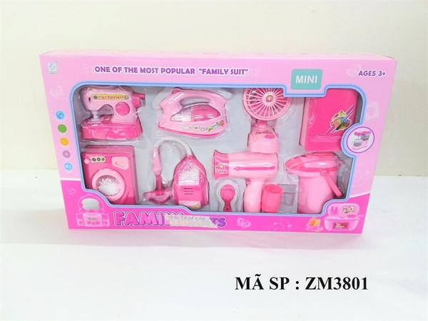 ZM3801  HỘP BẾP PIN 8 MÓN (QUẠT, MÁY MAY, BÀN ỦI, TỦ LẠNH,MÁY GIẶT, MÁY HỤT BỤI, MÁY SẤY)