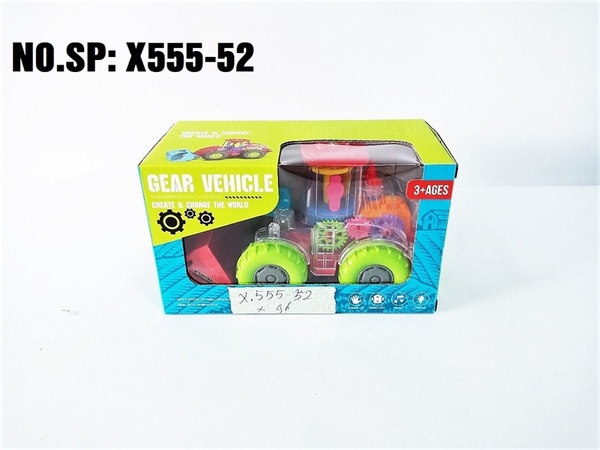 X555-52  HỘP XE CÔNG TRÌNH XÚC PIN NHẠC ĐÈN, BÁNH RĂNG