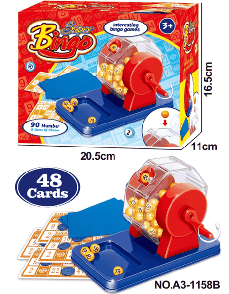 A3-1158B  HỘP QUAY SỐ LÔ TÔ 90 SỐ 48 CARDS