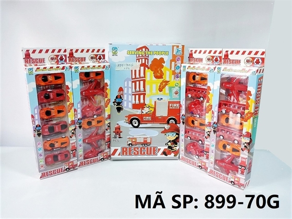 899-70G  HỘP XE CỨU HỎA TRỚN 6C (HƠI, BUS, MOTO, MÁY BAY) HỘP 8C 4 MẪU   Rescue