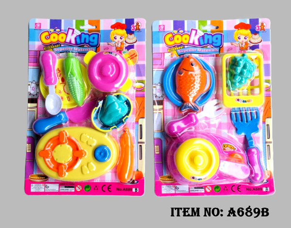 A689B  VỈ BẾP GAS ĐƠN, NỒI, RỔ, CÁ, NHO