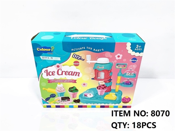 8070  HỘP ĐẤT SÉT LÀM KEM + MÁY ÉP + 6 HŨ
