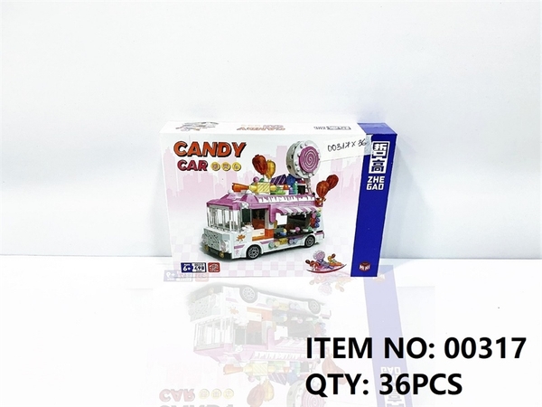_00317  HỘP LOGO RÁP XE KẸO LƯU ĐỘNG 498 MIẾNG ZHE GAO   Candy Car