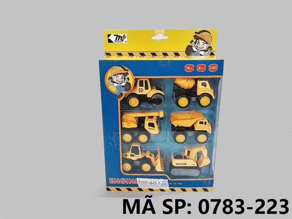 _0783-223  HỘP XE CÔNG TRÌNH SẮT TRỚN 6C ĐỦ MẪU