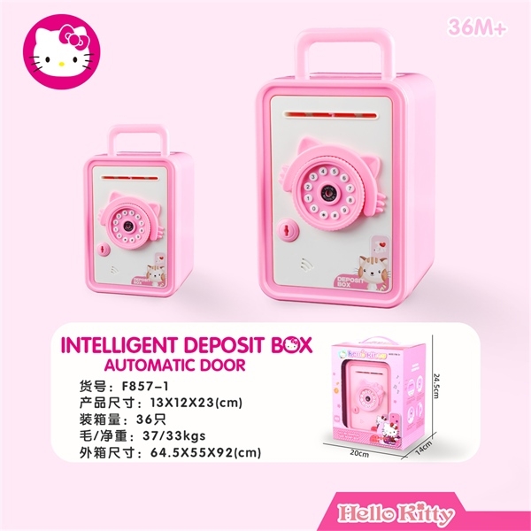 F857-1  HỘP MÁY RÚT TIỀN ATM PIN MÈO KITTY NHẬN DIỆN KHUÔN MẶT