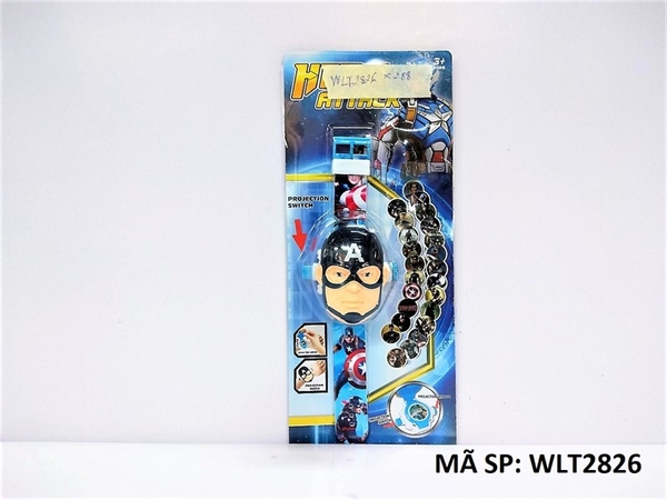 WLT2826  VỈ ĐỒNG HỒ PIN CHIẾU HÌNH CAPTAIN AMERICA WLT2226, WLT2326, WLT2526, WLT2526A, T22, T23, T25