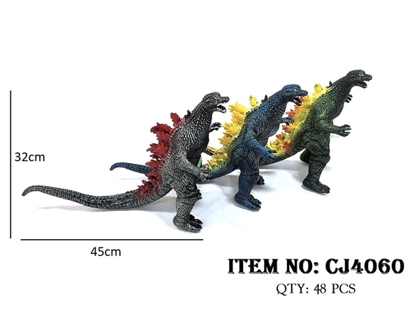 CJ4060  TÚI THÚ KHỦNG LONG GAI LƯNG GODZILLA MỀM PIN 1C