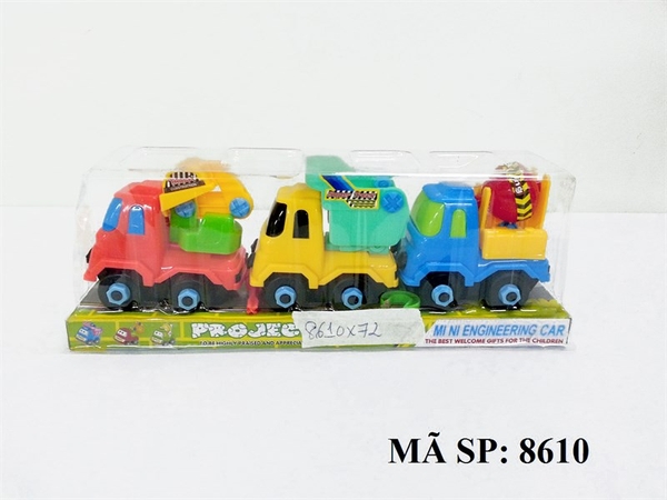8610  HỘP KIẾNG XE CÔNG TRÌNH 3C + ỐC, VÍT (BEN, CÀO, TRỘN)