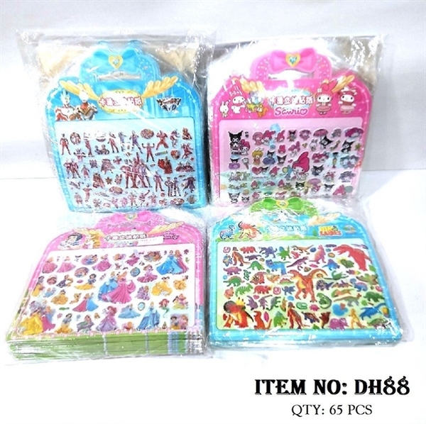 DH88  BỘ 20 TÚI MIẾNG DÁN NỔI ĐỦ MẪU (CÔNG CHÚA, SIÊU NHÂN, KHỦNG LONG, SANRIO (OPP)