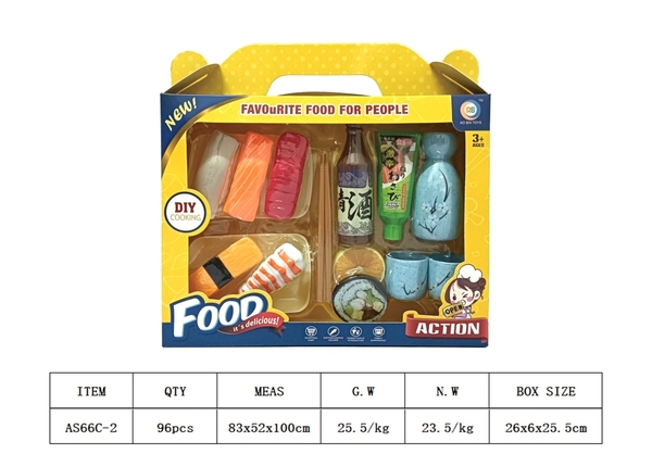 AS66C-2  HỘP BẾP SUSHI, CÁ HỒI, TÔM, RƯỢU, MÙ TẠC