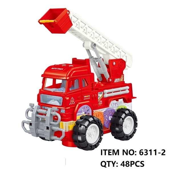 6311-2  HỘP XE CỨU HỎA THANG PIN BÁNH RĂNG NHẠC ĐÈN   6311-1 - 6311-8
