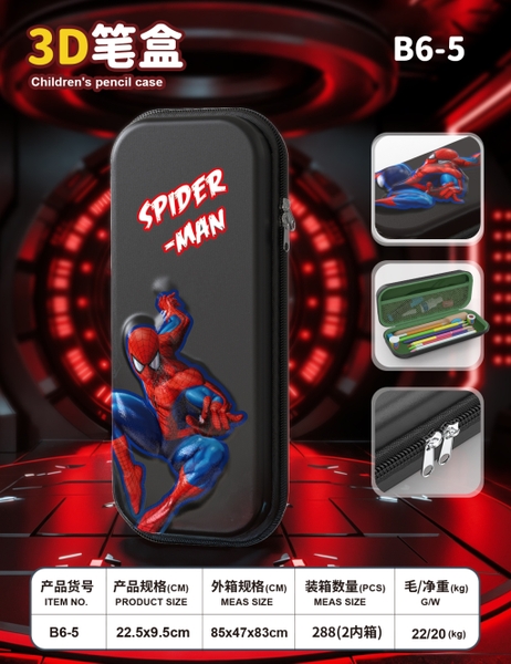 B6-5  TÚI HỘP ĐỰNG BÚT VIẾT SIÊU NHÂN NHỆN NỔI