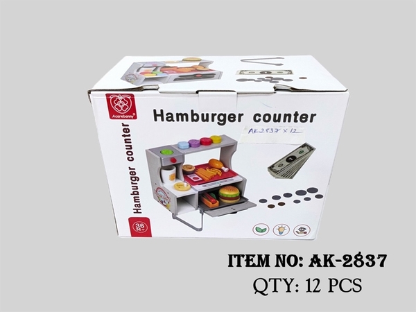 AK-2837  HỘP QUẦY THỨC ĂN NHANH GỖ