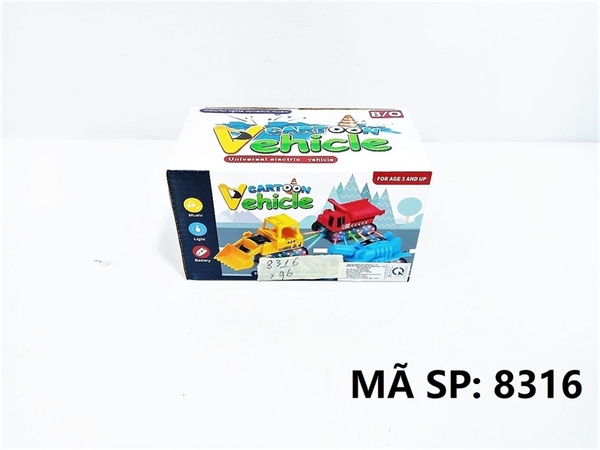 8316  HỘP XE CÔNG TRÌNH CÀO PIN BÁNH XÍCH NHẠC ĐÈN   8317, 8318, 8319, 8320