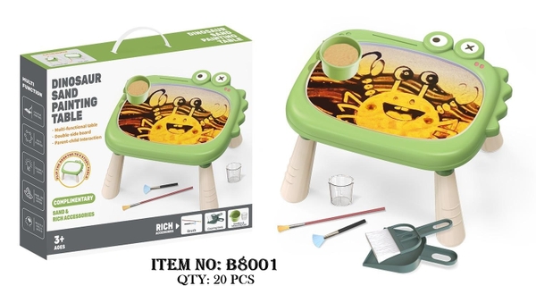B8001  HỘP BÀN VẼ TRANH CÁT KHỦNG LONG PIN