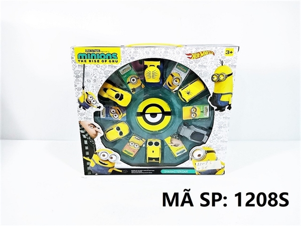 1208S  HỘP XE MINION SẮT TRỚN 6C ĐỦ MẪU (HƠI, ĐUA, BÁN TẢI)   Hot Whells   1208H, 1208L