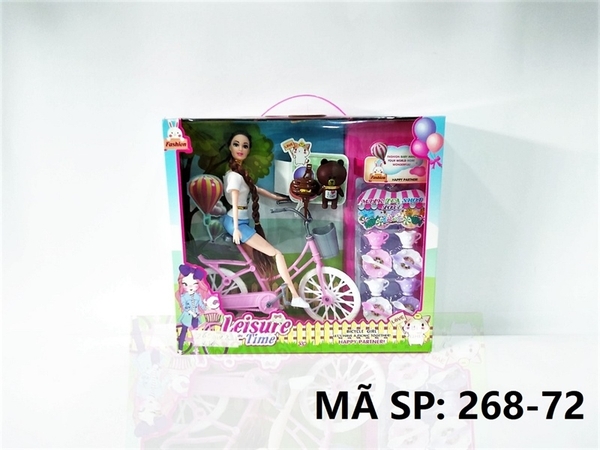 268-72  HỘP BABY 1C KHỚP + XE ĐẠP, 4 BỘ CHÉN DĨA, NÓN BẢO HIỂM, 1C GẤU