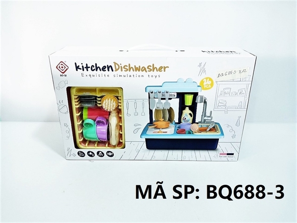 BQ688-3  HỘP BẾP BỒN RỬA CHÉN PIN 26 MIẾNG   Kitchen Dishwasher   BQ688-4