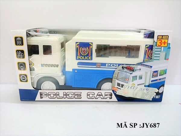 JY687  HỘP XE CS PIN NHẠC ĐÈN  Police Car