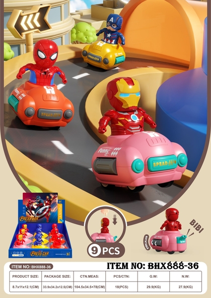 BHX888-36  HỘP NGƯỜI SẮT LÁI XE TRỚN NHẤN KÈN 9C