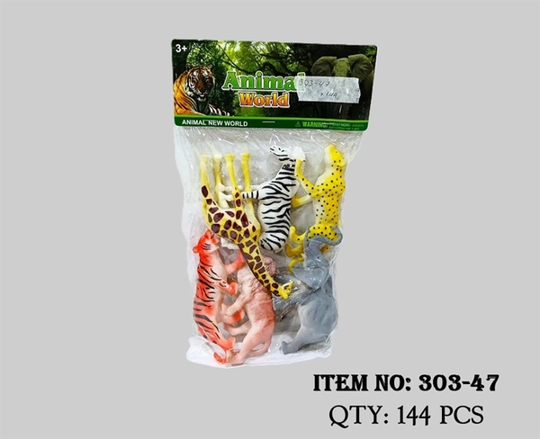 303-47  TÚI THÚ RỪNG 6C (VOI, NGỰA VẰN, HƯƠU CAO CỔ, CỌP, SƯ TỬ, BEO)