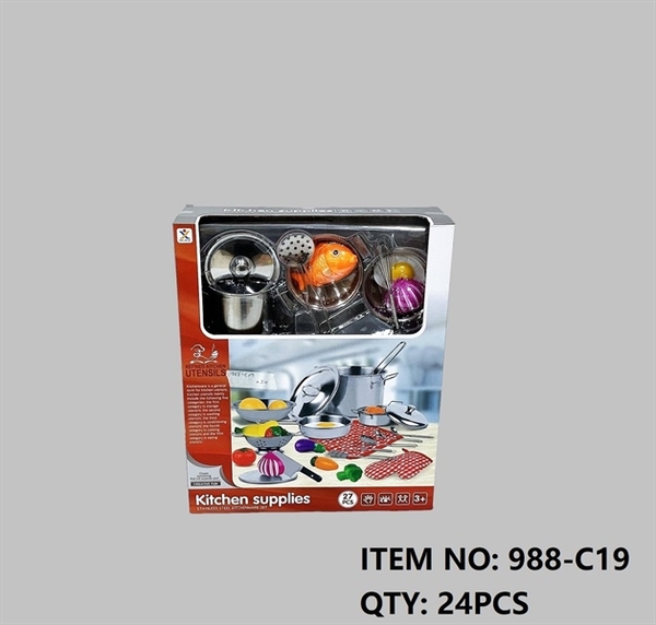 988-C19  HỘP BẾP INOX + THỨC ĂN 27 MIẾNG