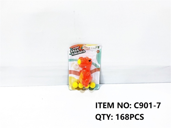 C901-7  VỈ THÚ KHỦNG LONG MỀM BẮN BANH 5 TRÁI