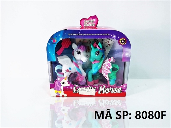 8080F  HỘP NGỰA PONY ĐỘI VƯƠNG MIỆN 2C + LƯỢC+ TEM DÁN