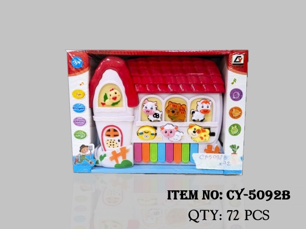 CY-5092B  HỘP ĐÀN NHÀ THÚ PIN TIẾNG ANH (BÒ, MÈO, NGỰA, CỪU, CHÓ, ĐT, CHIM) (Đàn hình thú)