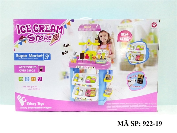 922-19  HỘP KỆ BẾP QUẦY SIÊU THỊ, MÁY TÍNH TIỀN, MÁY QUÉT, KEM, KẸO, BÁNH
