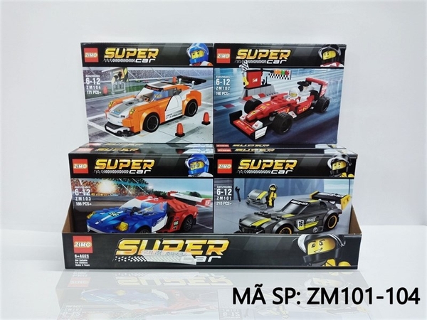 ZM101-104  HỘP LOGO RÁP XE HƠI, ĐUA HỘP 8C 4 MẪU ZIMO   ZM101, ZM102, ZM103, ZM104