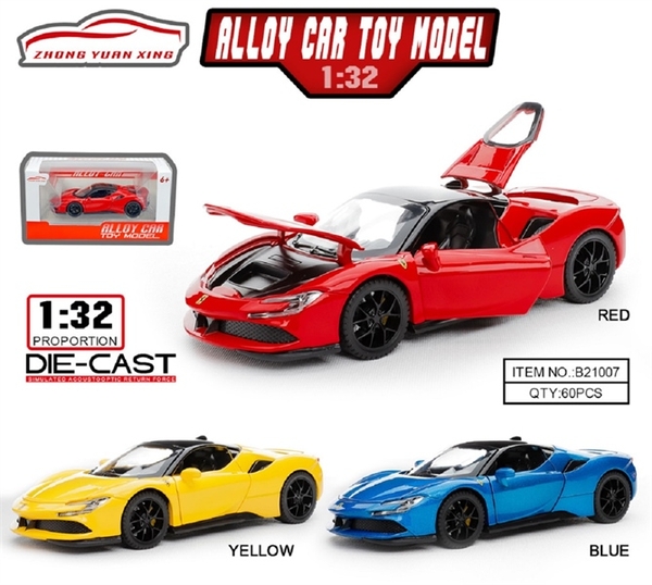 B21007  HỘP XE HƠI FERRARI MỞ CỬA SẮT TRỚN PIN NÚT ĐÈN   B21001 - B21015