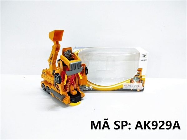 AK929A  HỘP XE CÔNG TRÌNH CÀO PIN ĐÈN BIẾN HÌNH ROBO   AK-929A