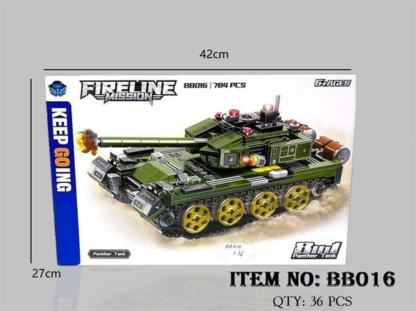 BB016  HỘP LOGO RÁP XE TĂNG 8 IN 1 784 MIẾNG