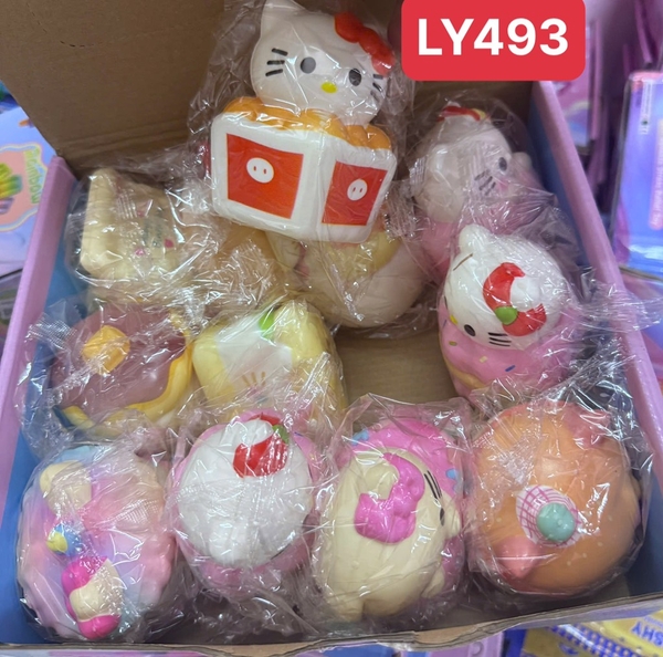 LY493 HỘP SQUISHY MÈO KITTY 12 CÁI