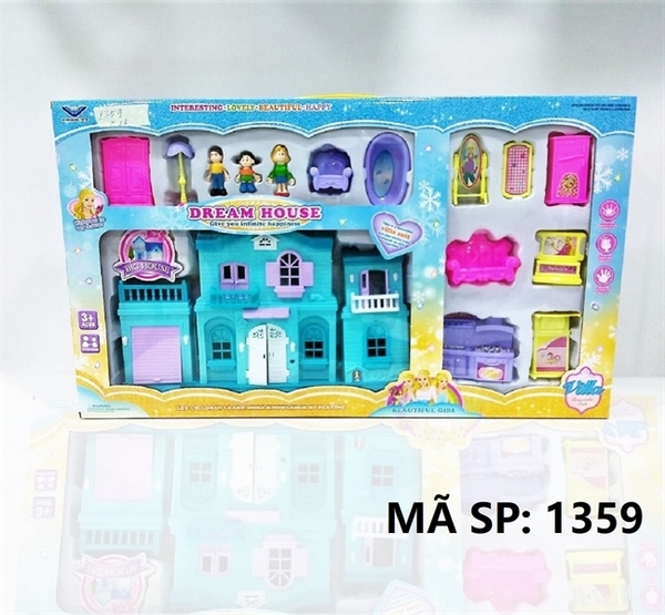 1359  HỘP NỘI THẤT NHÀ XANH + BẾP, TỦ, GHẾ, 3 NGƯỜI   Dream House