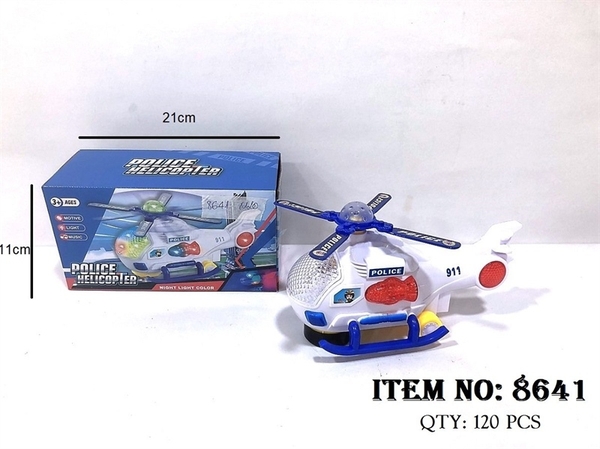 8641  HỘP MÁY BAY TRỰC THĂNG CẢNH SÁT PIN NHẠC ĐÈN   KH8639