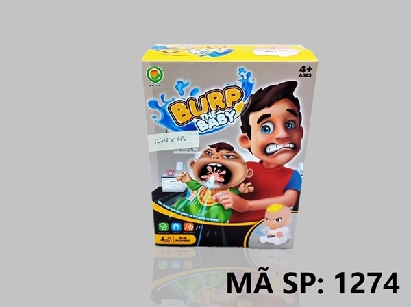 1274  HỘP TRÒ CHƠI BABY PIN PHUN NƯỚC   Burp The Baby