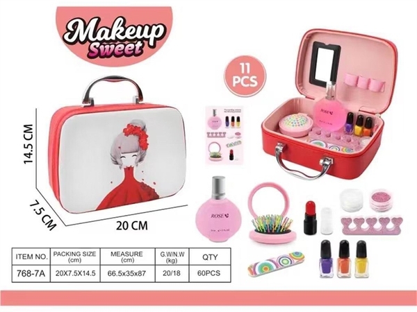 768-7A  HỘP VALI TRANG ĐIỂM MÓNG TAY (SON, NƯỚC HOA, LƯỢC)